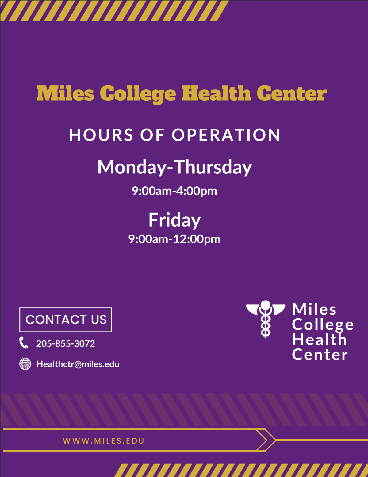Health Center Hours