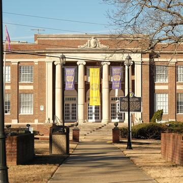 Brown Hall through Gate